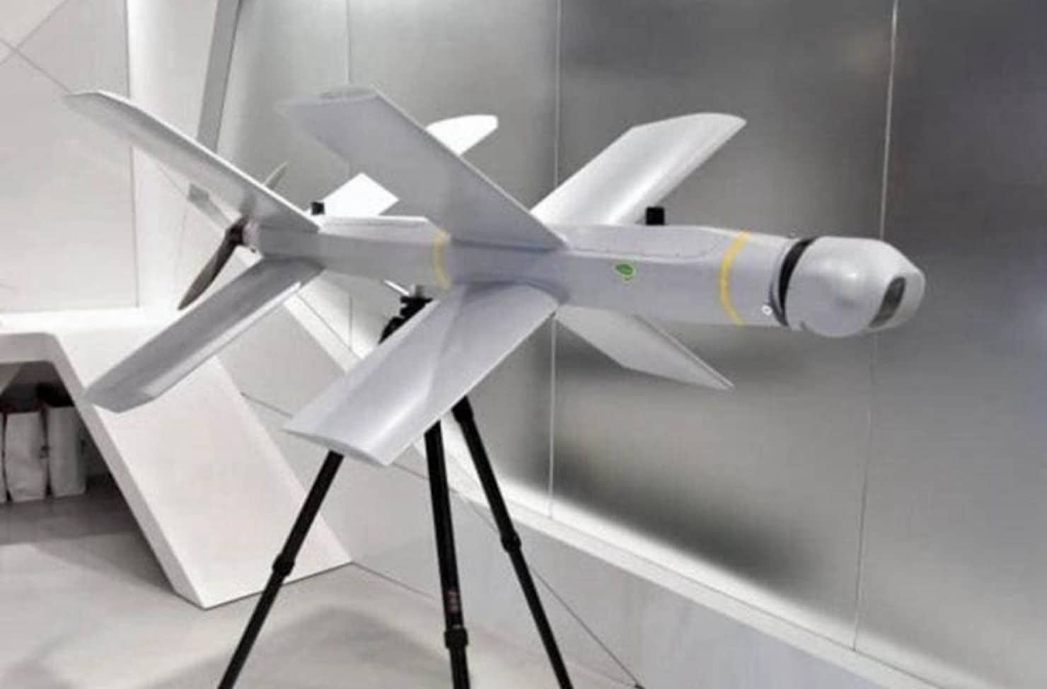 An Example Of A Russian-Made Lancet-3 Loitering Munition, A Type Of &Quot;Suicide&Quot; Or &Quot;Kamikaze&Quot; Drone Designed To Strike Targets After Loitering Over A Designated Area For An Extended Period.